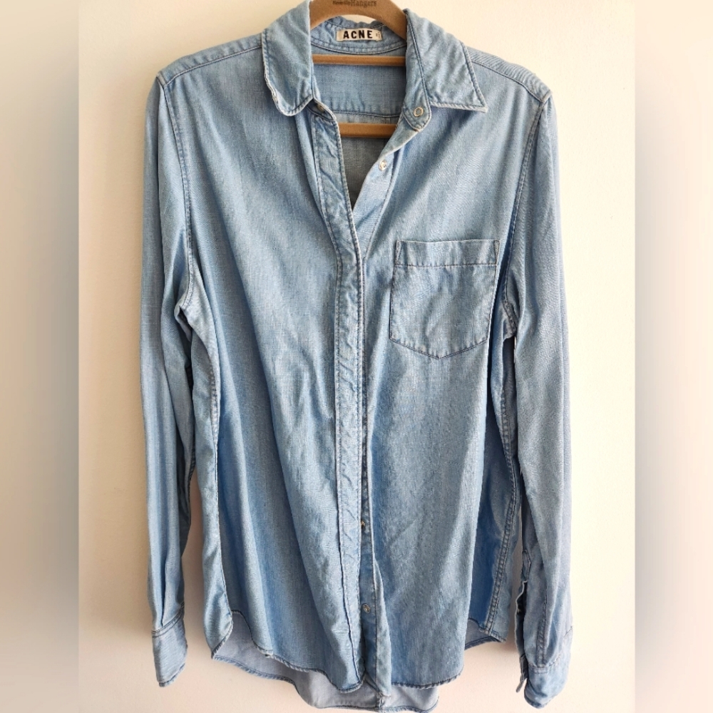 Acne Denim Button Down Top